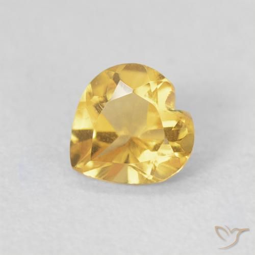 0.42ct Natural Golden Orange Citrine, Heart, VVS-VS