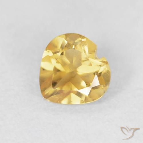 0.48ct Natural Golden Citrine, Heart, VVS-VS