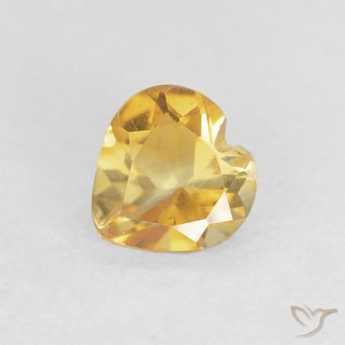 0.42ct Natural Bright Gold Citrine, Heart, VVS-VS