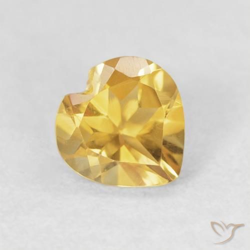 0.67ct Natural Golden Citrine, Heart, VVS-VS