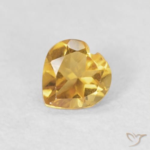 0.34ct Natural Golden Citrine, Heart, VVS-VS