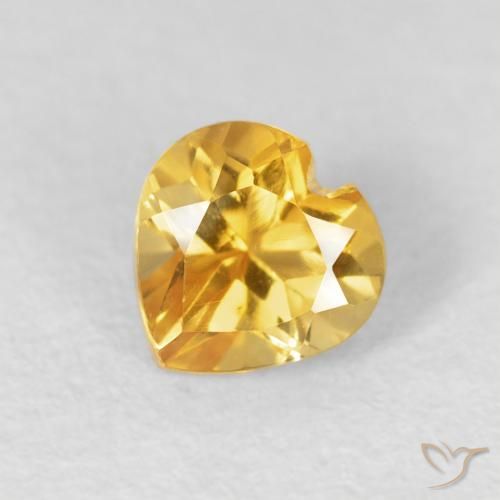 0.56ct Natural Golden Citrine, Heart, VVS