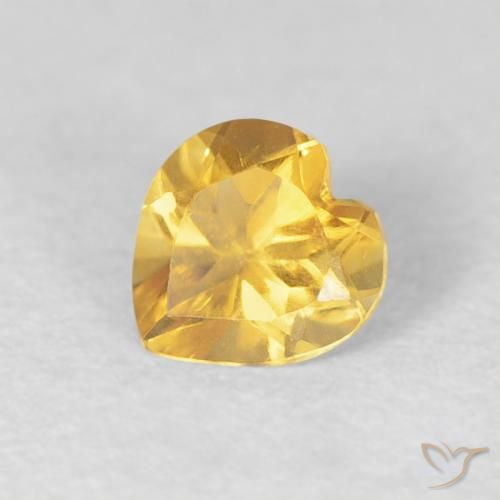 0.42ct Natural Medium Golden Citrine, Heart, VVS