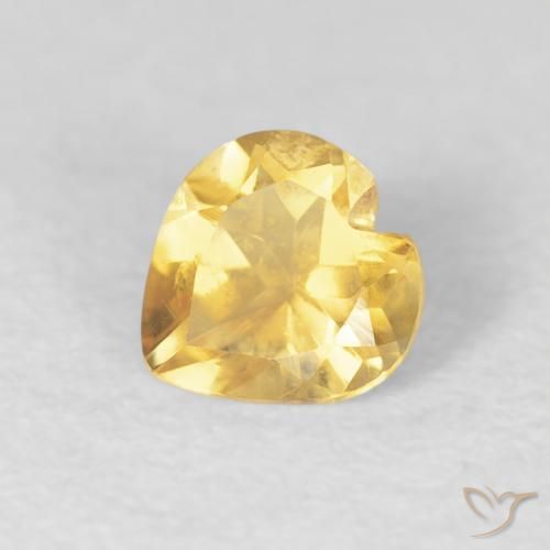 0.43ct Natural Light Golden-Yellow Citrine, Heart, VVS