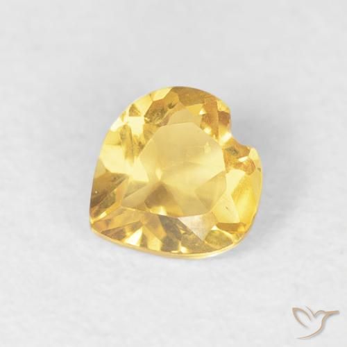 0.34ct Natural Light Gold Citrine, Heart, VVS