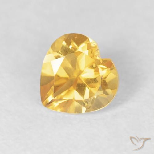 0.45ct Natural Light Gold Citrine, Heart, VVS