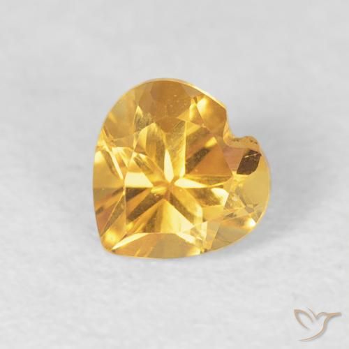 0.45ct Natural Golden Citrine, Heart, VVS