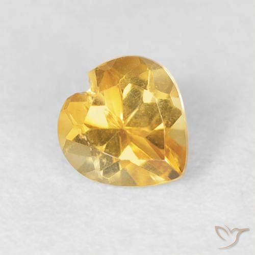 0.45ct Natural Golden Citrine, Heart, VVS