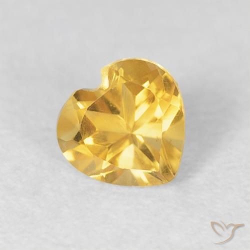 0.46ct Natural Medium Golden Citrine, Heart, VVS
