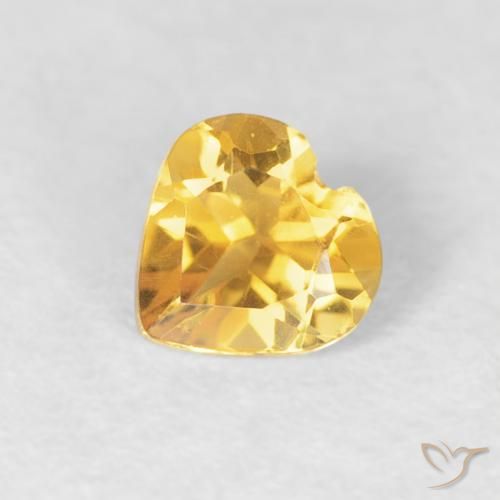 0.38ct Natural Golden Orange Citrine, Heart, VVS