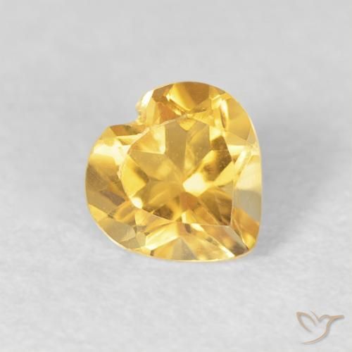 0.45ct Natural Golden Orange Citrine, Heart, VVS