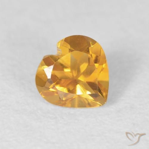 0.40ct Natural Dark Golden Citrine, Heart, VVS