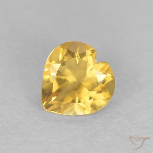 0.35ct Natural Golden Orange Citrine, Heart, VVS