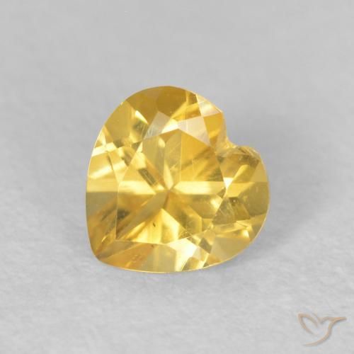 0.42ct Natural Golden Orange Citrine, Heart, VVS