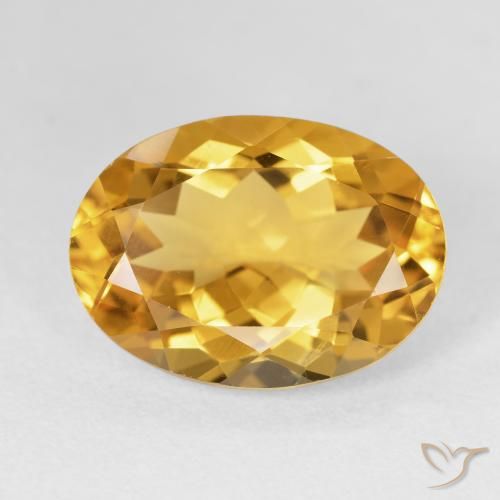 11.61ct Natural Golden Orange Citrine, Oval, VVS