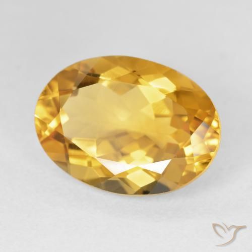 11.61 ct Golden Citrine Stone, Natural Citrine in Oval Facet Shape for Sale