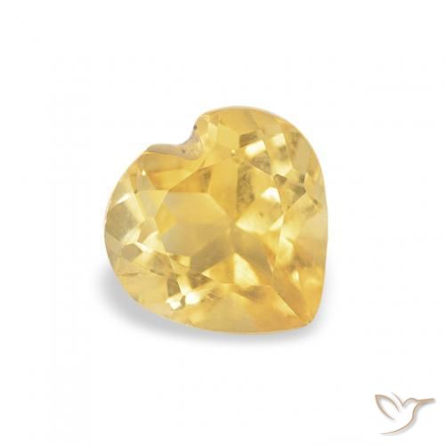 0.50ct Natural Medium Gold Citrine, Heart, VS