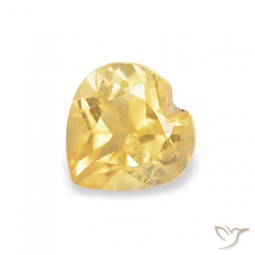 0.50 ct Golden Citrine Stone, Natural Citrine in Heart Facet Shape for Sale