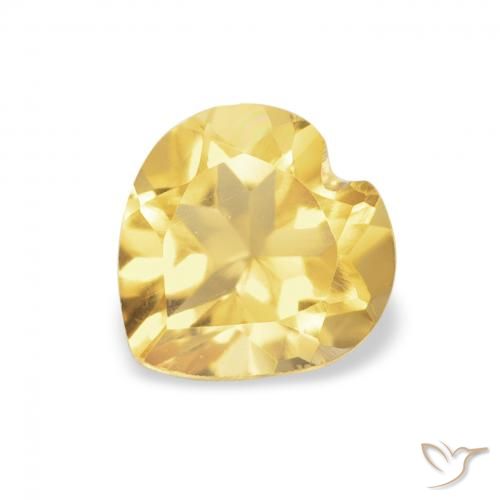 0.69ct Natural Medium Golden Citrine, Heart, VVS-VS