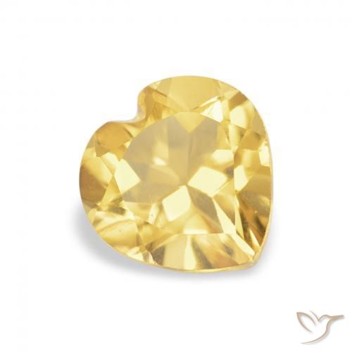 0.69 ct Golden Citrine Stone, Natural Citrine in Heart Facet Shape for Sale
