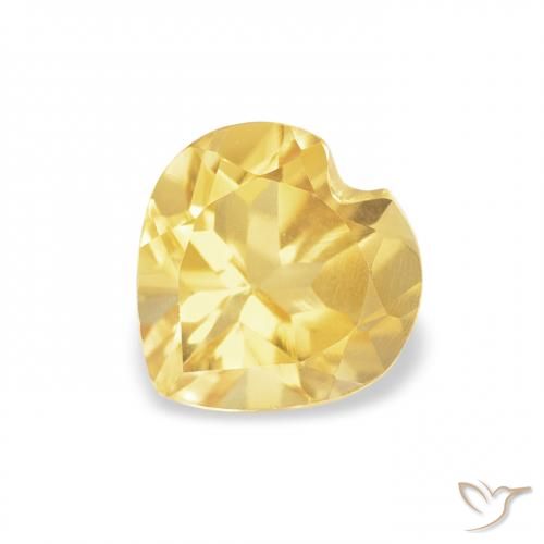 0.69ct Natural Medium Golden Citrine, Heart, VVS-VS