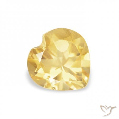 0.69 ct Golden Citrine Stone, Natural Citrine in Heart Facet Shape for Sale