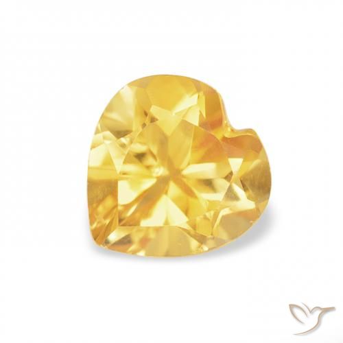 0.74ct Natural Golden Orange Citrine, Heart, VVS-VS
