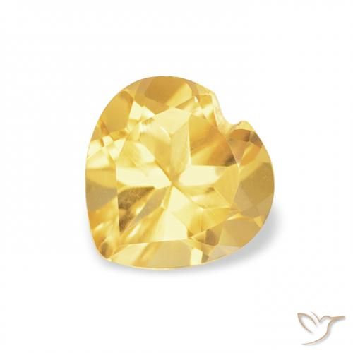 0.72ct Natural Golden Orange Citrine, Heart, VVS-VS