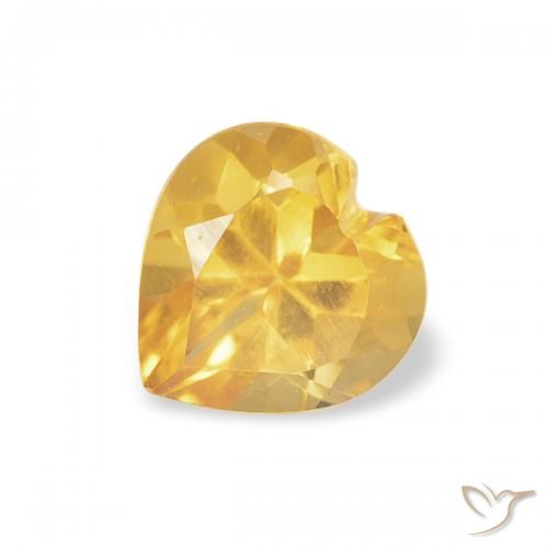 0.41ct Natural Medium Golden Citrine, Heart, VVS-VS