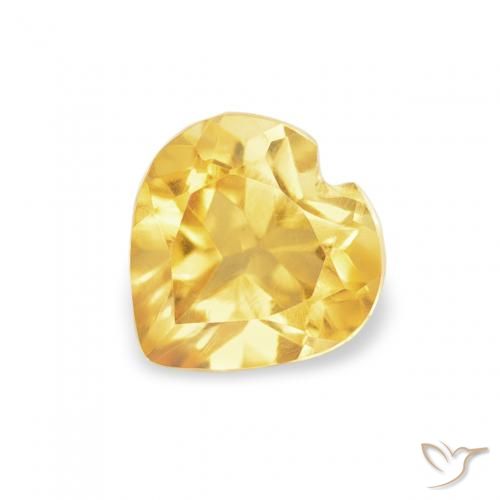 0.48ct Natural Medium Golden Citrine, Heart, VVS-VS
