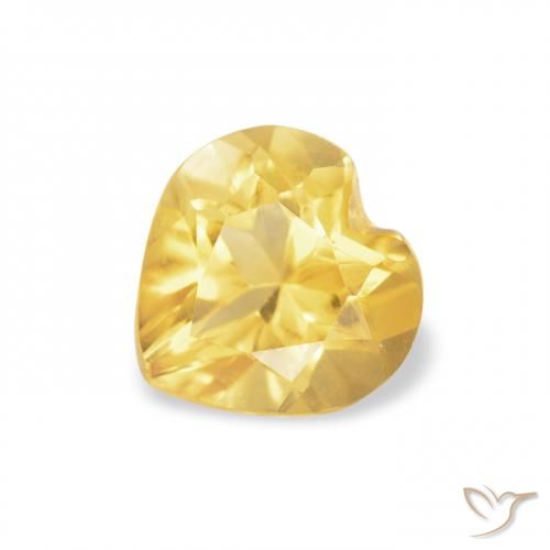 0.64ct Natural Golden Orange Citrine, Heart, VVS-VS