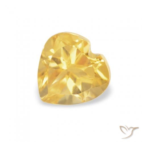 0.57ct Natural Medium Golden Citrine, Heart, VVS-VS