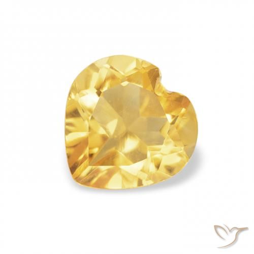0.67ct Natural Golden Orange Citrine, Heart, VVS-VS