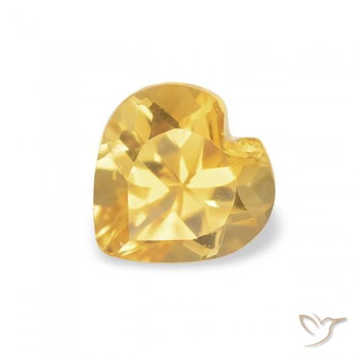 0.46ct Natural Golden Orange Citrine, Heart, VVS-VS