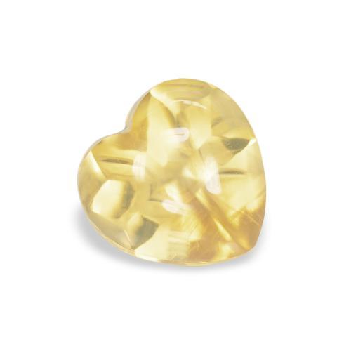 0.92 ct Yellow Citrine Stone, Natural Citrine in Heart Buff-Top Shape for Sale