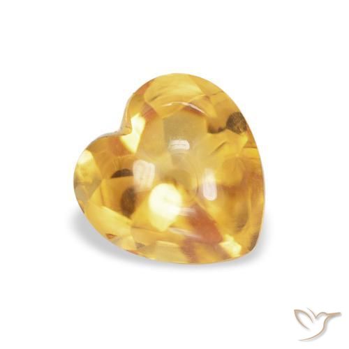 0.90 ct Golden Citrine Stone, Natural Citrine in Heart Buff-Top Shape for Sale