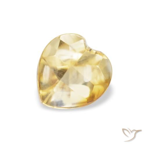 0.75ct Natural Light Gold Citrine, Heart, Transparent