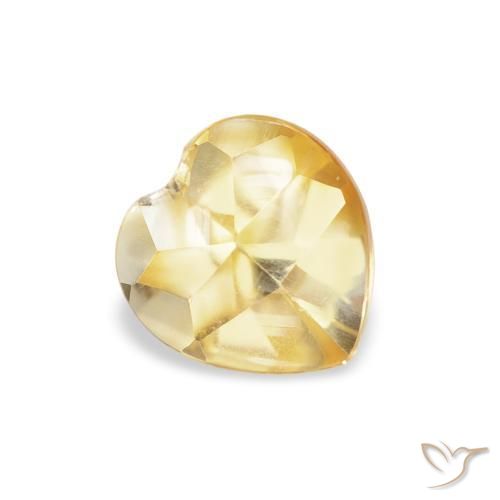 0.75 ct Yellow Citrine Stone, Natural Citrine in Heart Buff-Top Shape for Sale