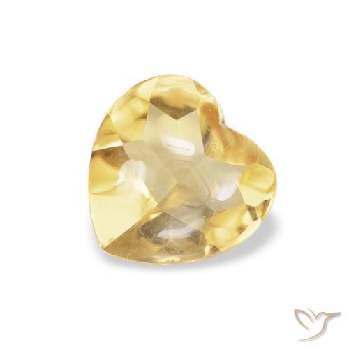 0.68ct Natural Light Gold Citrine, Heart, Transparent