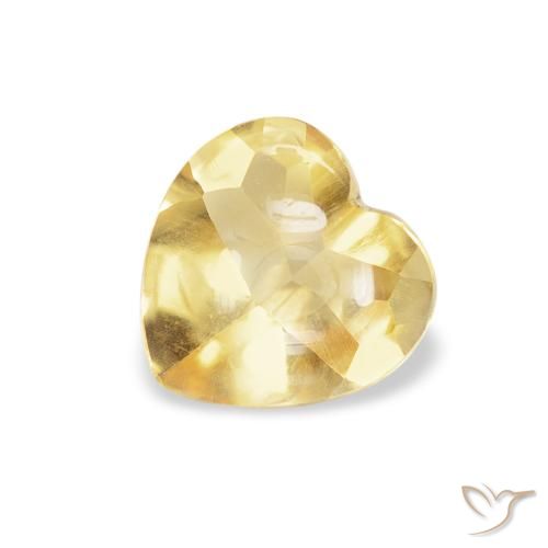 0.74ct Natural Light Yellow Citrine, Heart, Transparent