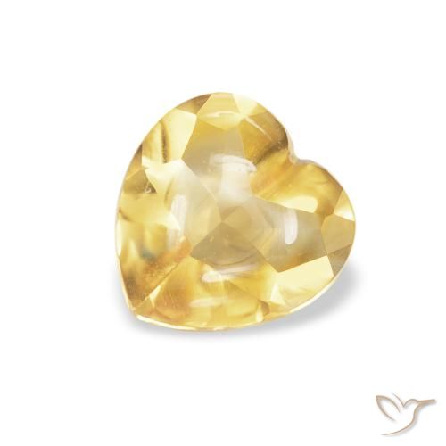 0.76ct Natural Golden Orange Citrine, Heart, Transparent