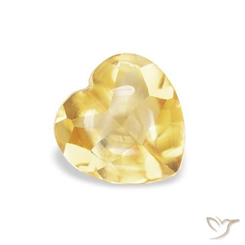 0.76 ct Golden Citrine Stone, Natural Citrine in Heart Buff-Top Shape for Sale