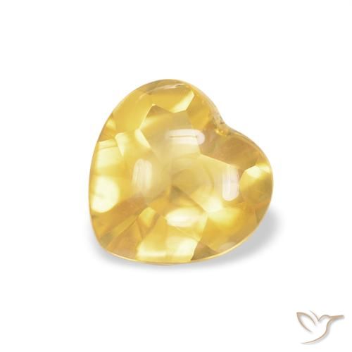0.76ct Natural Medium Gold Citrine, Heart, Transparent