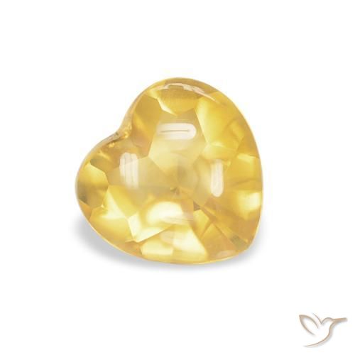0.76 ct Golden Citrine Stone, Natural Citrine in Heart Buff-Top Shape for Sale
