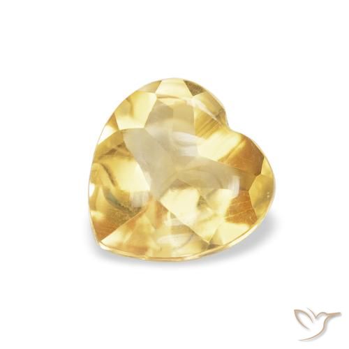 0.74ct Natural Gold Citrine, Heart, Transparent