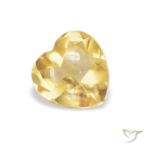 0.74 ct Golden Citrine Stone, Natural Citrine in Heart Buff-Top Shape for Sale