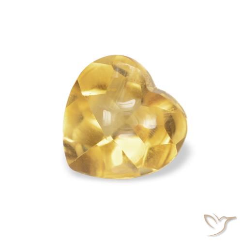 0.67ct Natural Medium Gold Citrine, Heart, Transparent