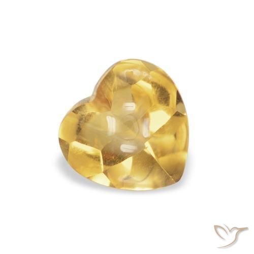 0.67 ct Golden Citrine Stone, Natural Citrine in Heart Buff-Top Shape for Sale