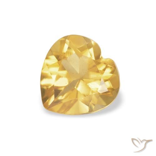 0.73ct Natural Medium Gold Citrine, Heart, Transparent