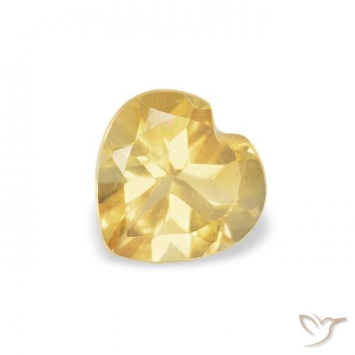 0.42ct Natural Tuscany Yellow Citrine, Heart, VS